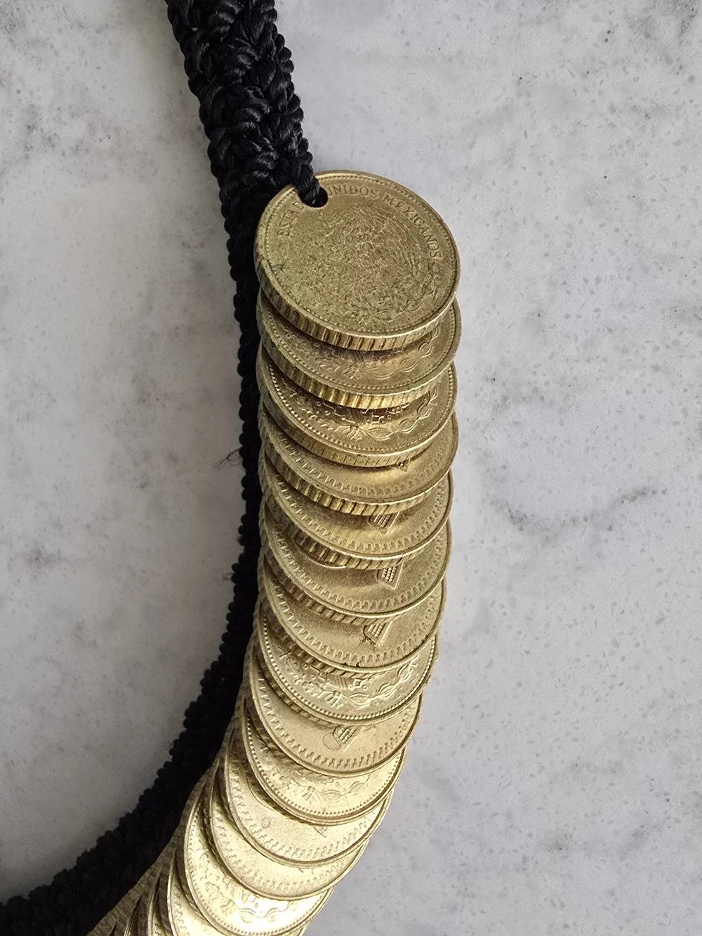 VINTAGE ARTISANAL MEXICAN COIN STATEMENT NECKLACE NWOT